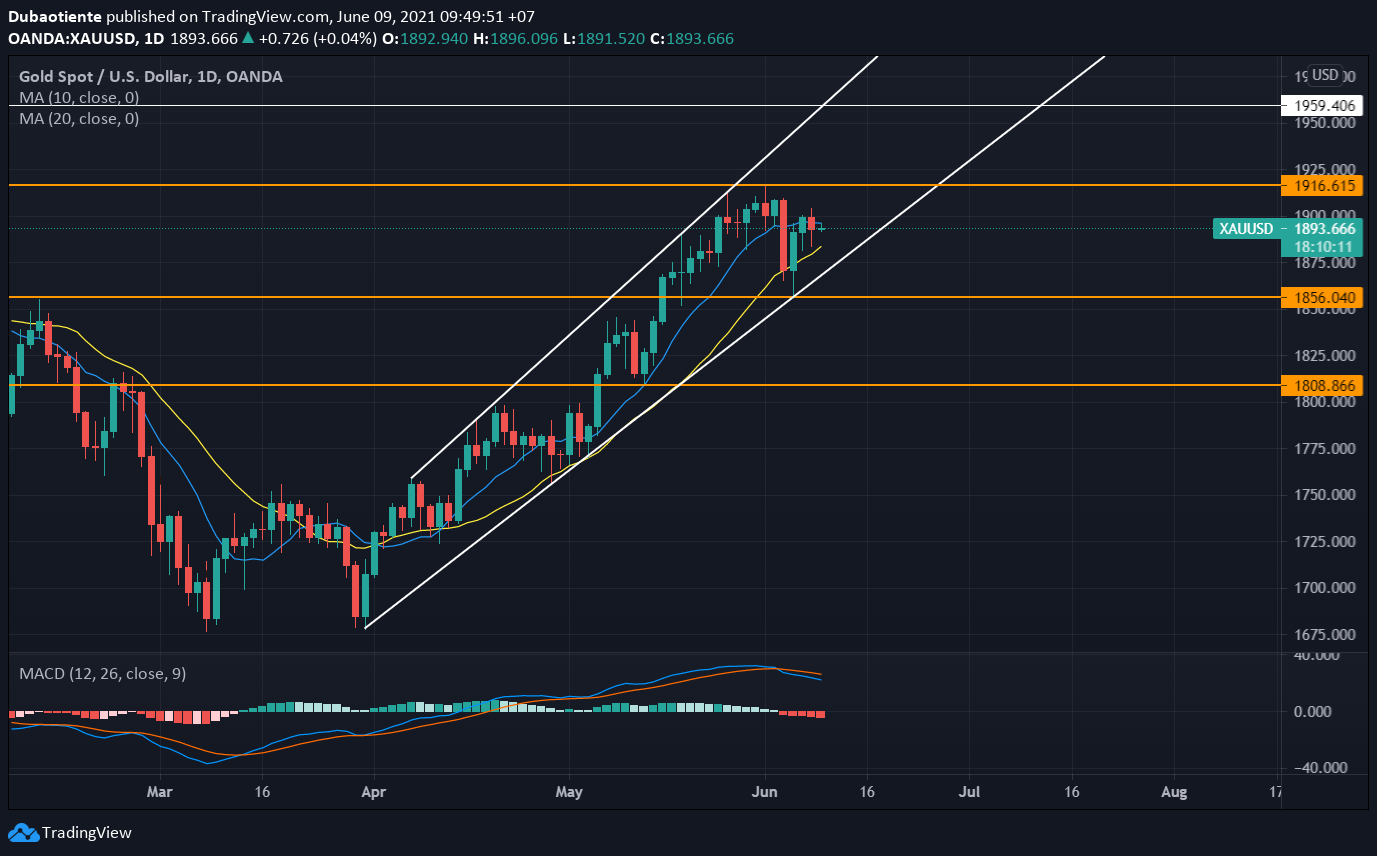Đồ thị XAU/USD khung D1 Đồ thị XAU/USD khung D1
